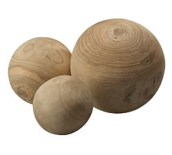 Decorative Malibu Wood Balls - Set of 3