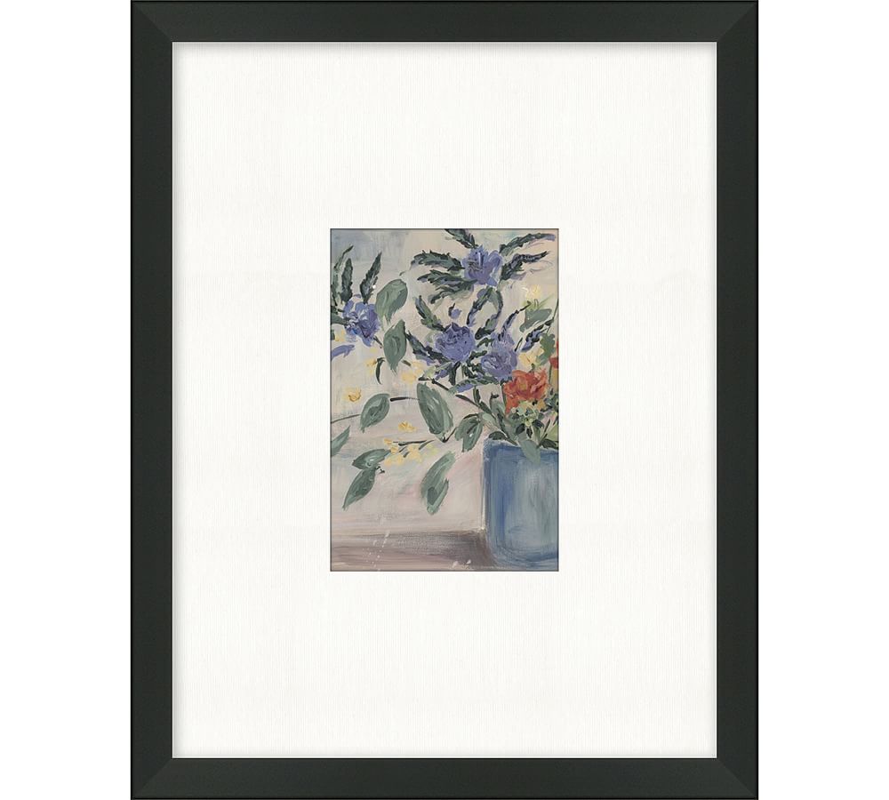 Thistles In Blue Vase Framed Print