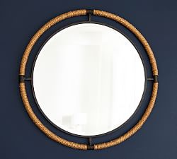 Starrett Iron &amp; Rope Frame 36&quot; Round Wall Mirror