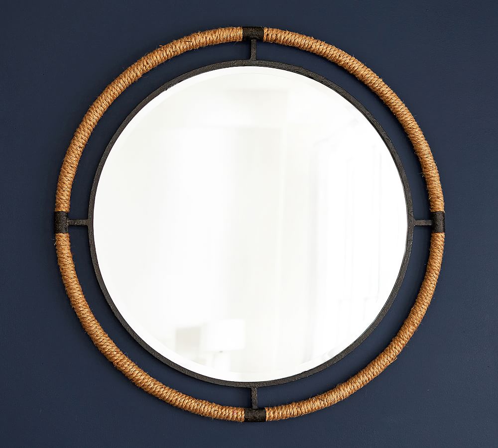 Starrett Iron &amp; Rope Frame 36&quot; Round Wall Mirror