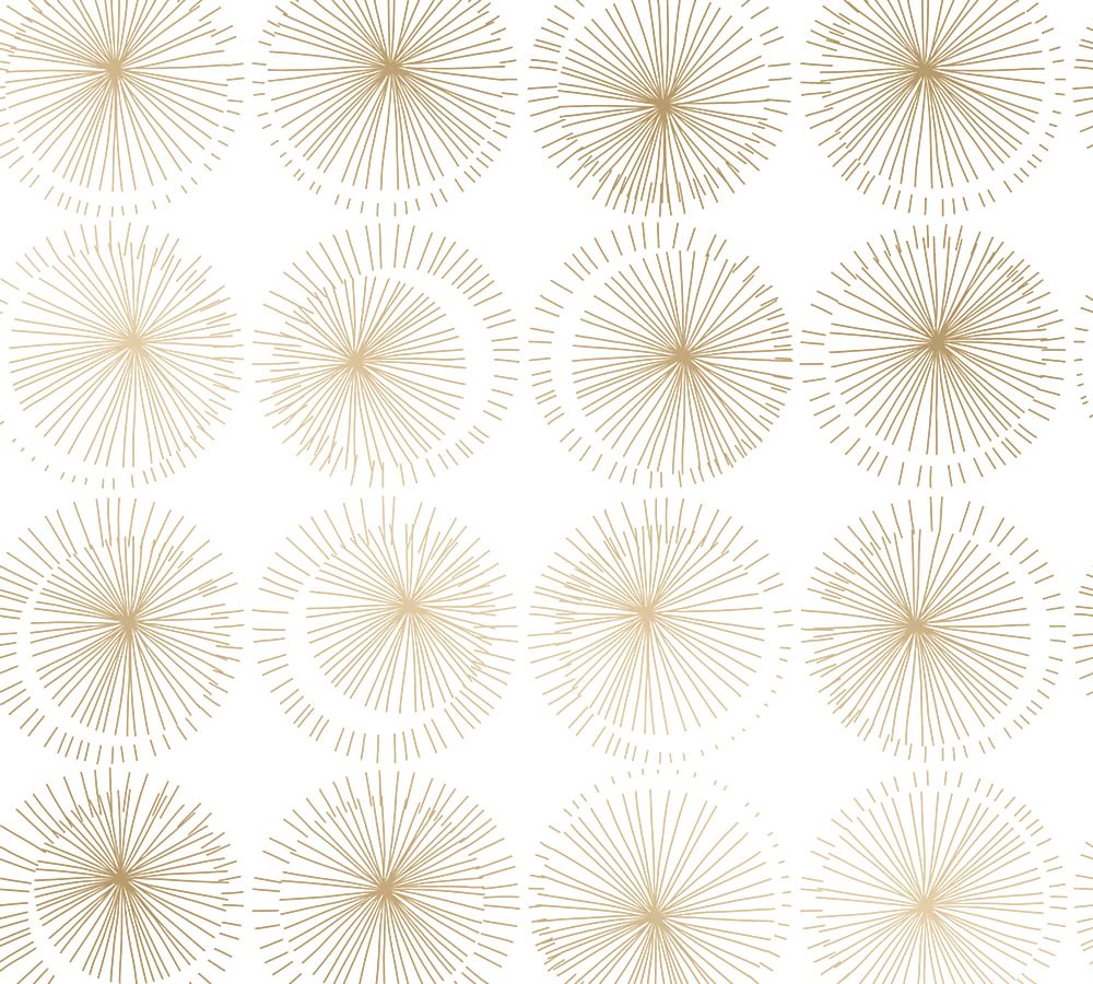 Gold and White Geometric Self-Adhesive Removable Wallpaper