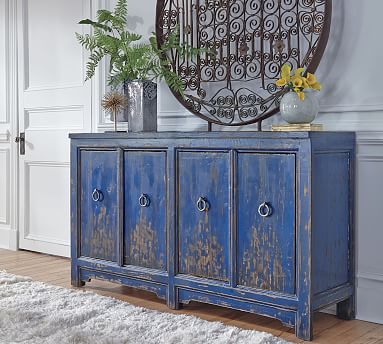 Blue sideboard buffet table hotsell