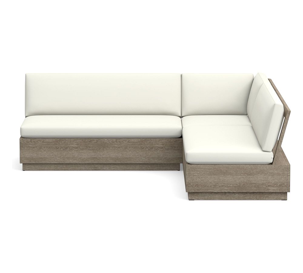 Indio Modern Outdoor Sect. 3pc-2 Armless Loveseat, Crnr, HP Canvas; White