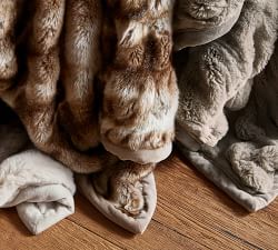 Open Box: Faux Fur Ruched Throw