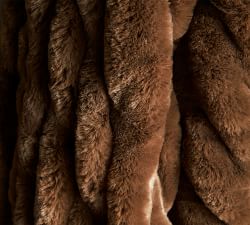 Open Box: Faux Fur Ruched Throw