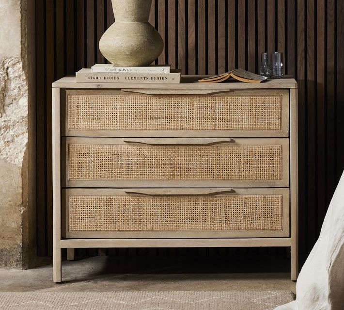 Cane drawer nightstand hotsell