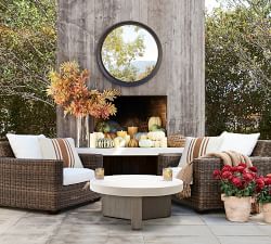 Torrey Wicker Square Arm Outdoor Lounge Chair