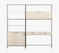 Graham Wall Desk With Drawer &amp; Bookcase (85&quot;)
