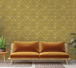 Scalloped Metallic Removable Wallpaper