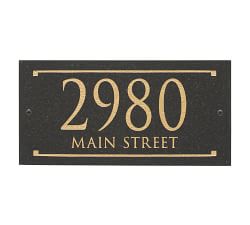 Black Granite Rectangle Trajan Engraved Address Sign