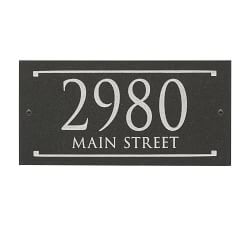 Black Granite Rectangle Trajan Engraved Address Sign