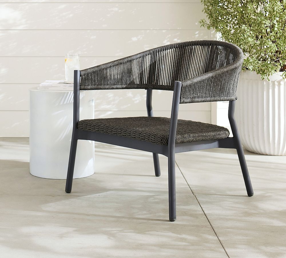 Elmore Metal &amp; Rope Outdoor Stackable Lounge Chair