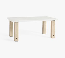 Abbott Concrete &amp; Acacia Petite Chunky Leg Outdoor Dining Table (72&quot;)