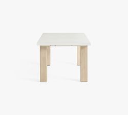 Abbott Concrete &amp; Acacia Petite Chunky Leg Outdoor Dining Table (72&quot;)