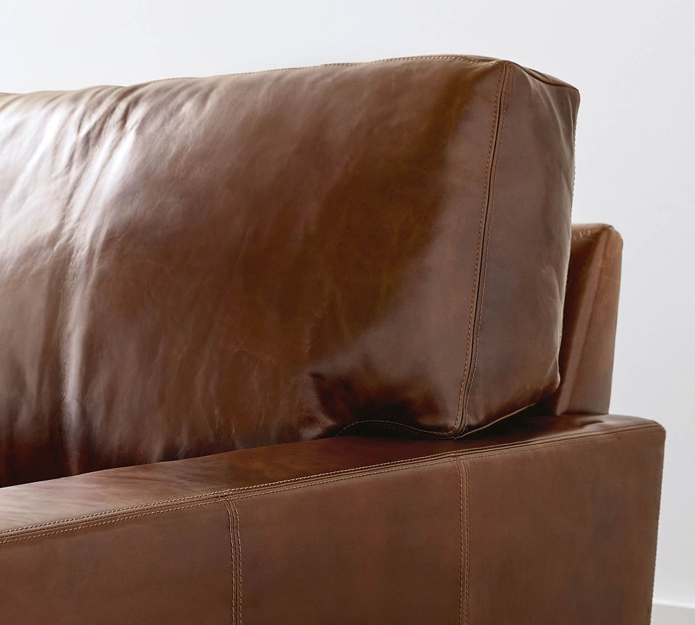 Turner Square Arm Leather Sofa - Pottery Barn