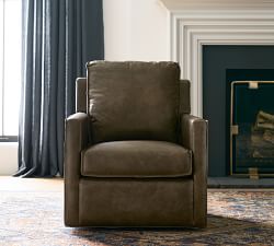 Duncan Leather Swivel Glider