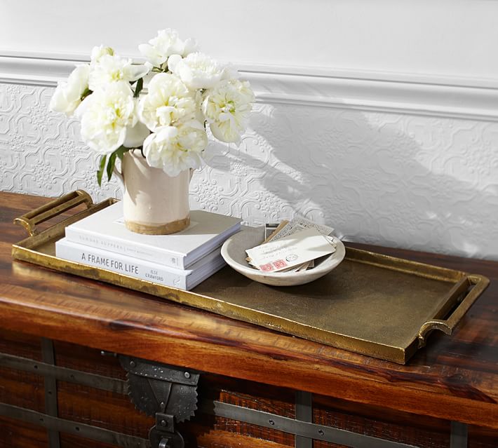 Long Metal Decorative Tray Pottery Barn