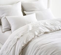 Belgian Flax Linen Contrast Flange Duvet Cover