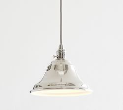 Curved Metal Bell Cord Pendant (10&quot;-13&quot;)