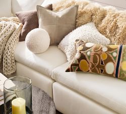 Pieced Suede Pillow