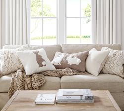 Pom Pom Bunny Sherpa Lumbar Pillow