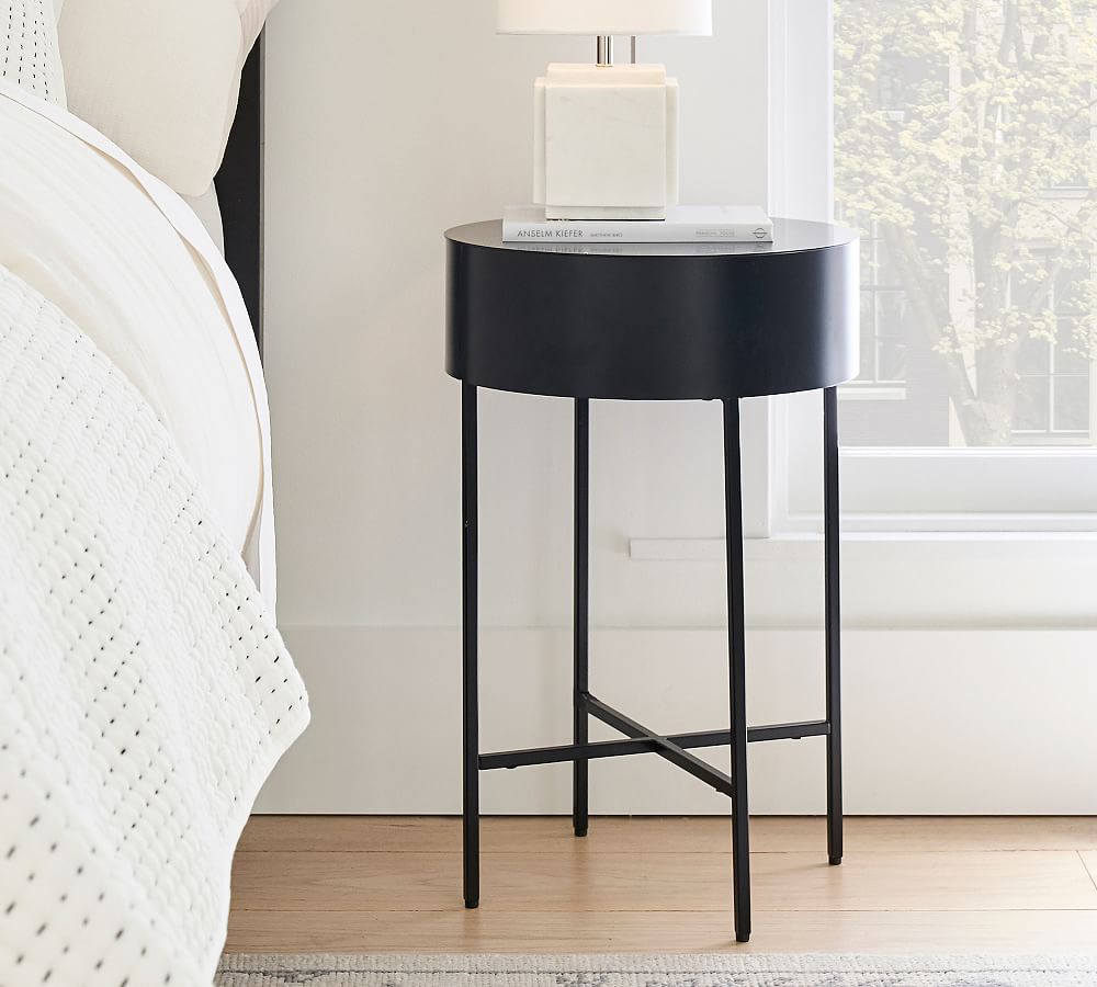 Jean Round Metal Nightstand (16&quot;)