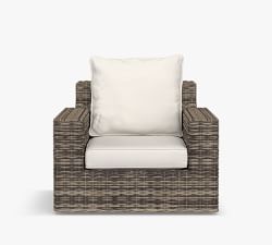 Torrey Wicker Square Arm Swivel Outdoor Lounge Chair