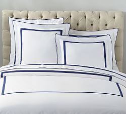 Morgan Banded 400-Thread-Count Organic Percale Duvet Cover