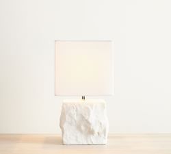 Amara Chiseled Marble Table Lamp (14&quot;-19&quot;)
