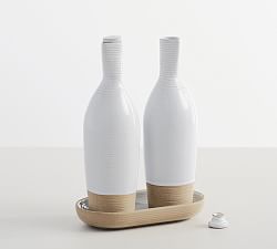 Quinn Handcrafted Stoneware Olive Oil &amp; Vinegar Cruet
