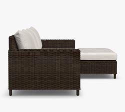 Torrey Wicker 2-Piece Square Arm Double Chaise Loveseat Outdoor Sectional (112&quot;)