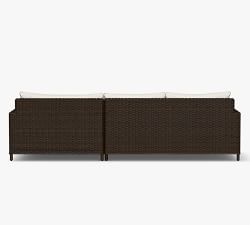 Torrey Wicker 2-Piece Square Arm Double Chaise Loveseat Outdoor Sectional (112&quot;)