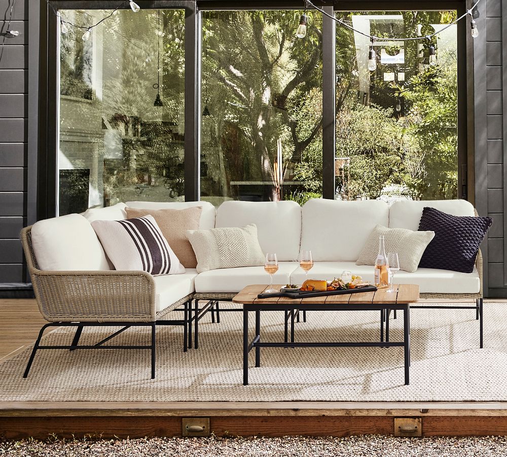 Tulum Wicker 5-Piece L-Shaped Outdoor Sectional (96&quot;)