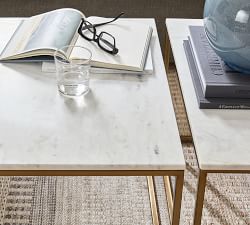 Open Box: Delaney 25&quot; Marble Bunching Table