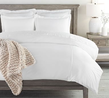 Open Box White Essential 300 Thread Count Sateen Duvet Cover Pottery Barn