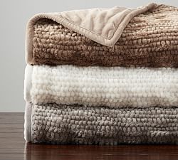 Faux Fur Honeycomb Throw Blanket