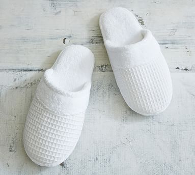 Waffle Weave Resort Slippers Pottery Barn
