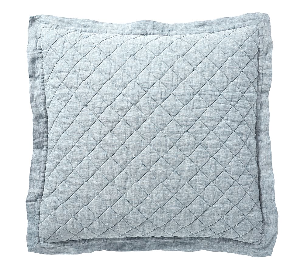Belgian Flax Linen Diamond Quilted Sham, Set of 3