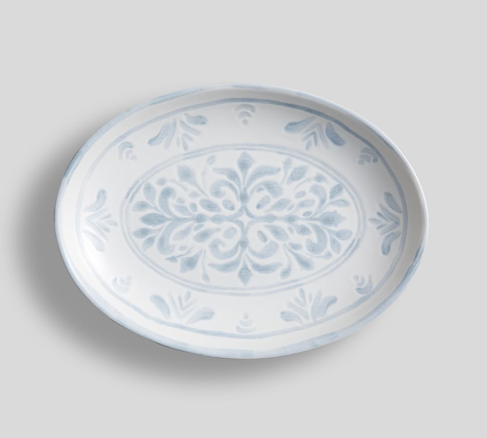 Small Chambray Tile Stoneware Serving Platters