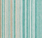 Teal Blue Striped Cotton Fringe Table Runner, 14" x 72"