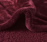 Red Electric Heated Microlight-to-Berber Reversible Throw Blanket