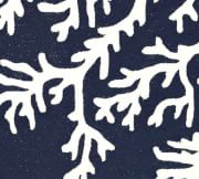 Navy and White Rectangular Tufted Synthetic Rug