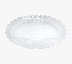 Alabaster Glass Scallop Serving Bowl