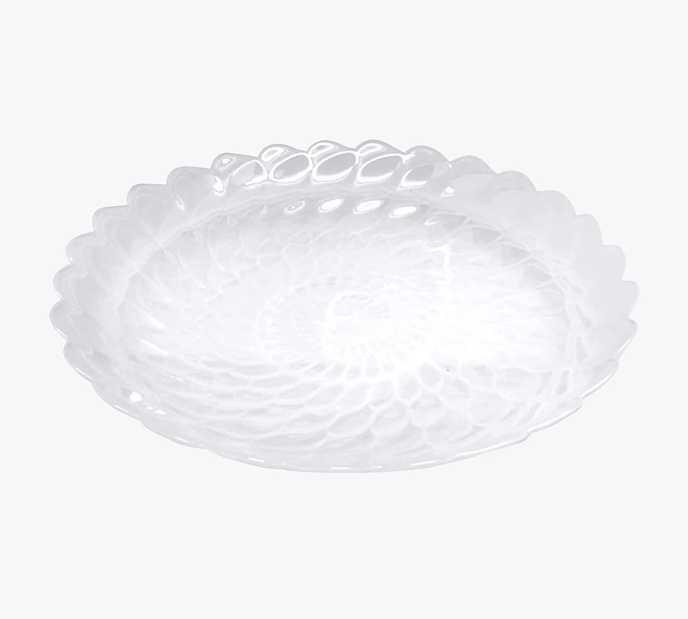 Alabaster Glass Scallop Serving Bowl