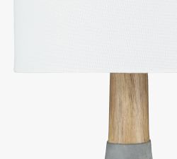 Cowan Petite Ceramic &amp; Wood Table Lamp (18&quot;)