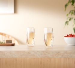 Bodum Skal Double Wall Champagne Stemless Glass - Set of 2