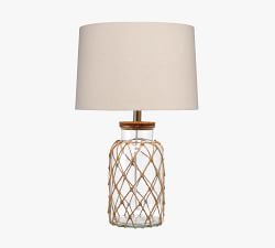 Kelsall Jute Net &amp; Glass Table Lamp (24&quot;)