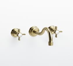Langford Cross Handle Wall Mounted Bathroom Sink Faucet