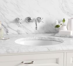Langford Cross Handle Wall Mounted Bathroom Sink Faucet