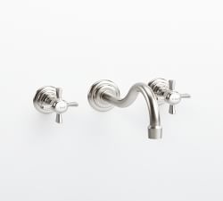 Langford Cross Handle Wall Mounted Bathroom Sink Faucet